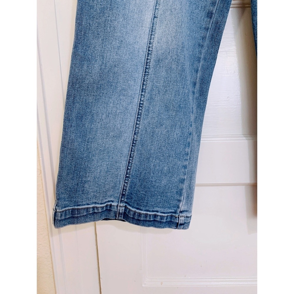 Hudson Cropped High Waist Tie Waist Wide Leg Jeans Medium Blue Size 10 30 - Picture 11 of 16